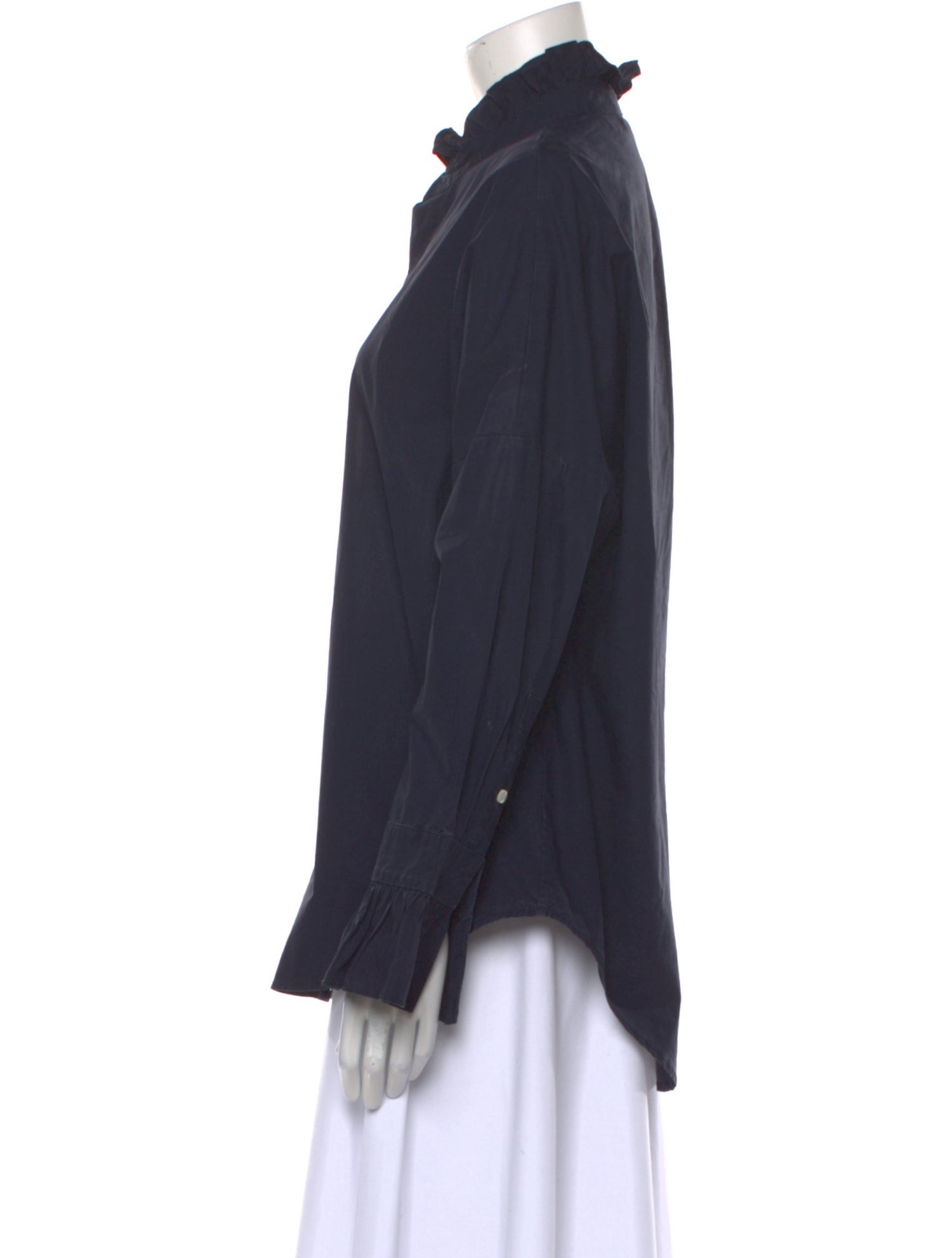 Alex Mill Mock Neck Long Sleeve Button-Up Top