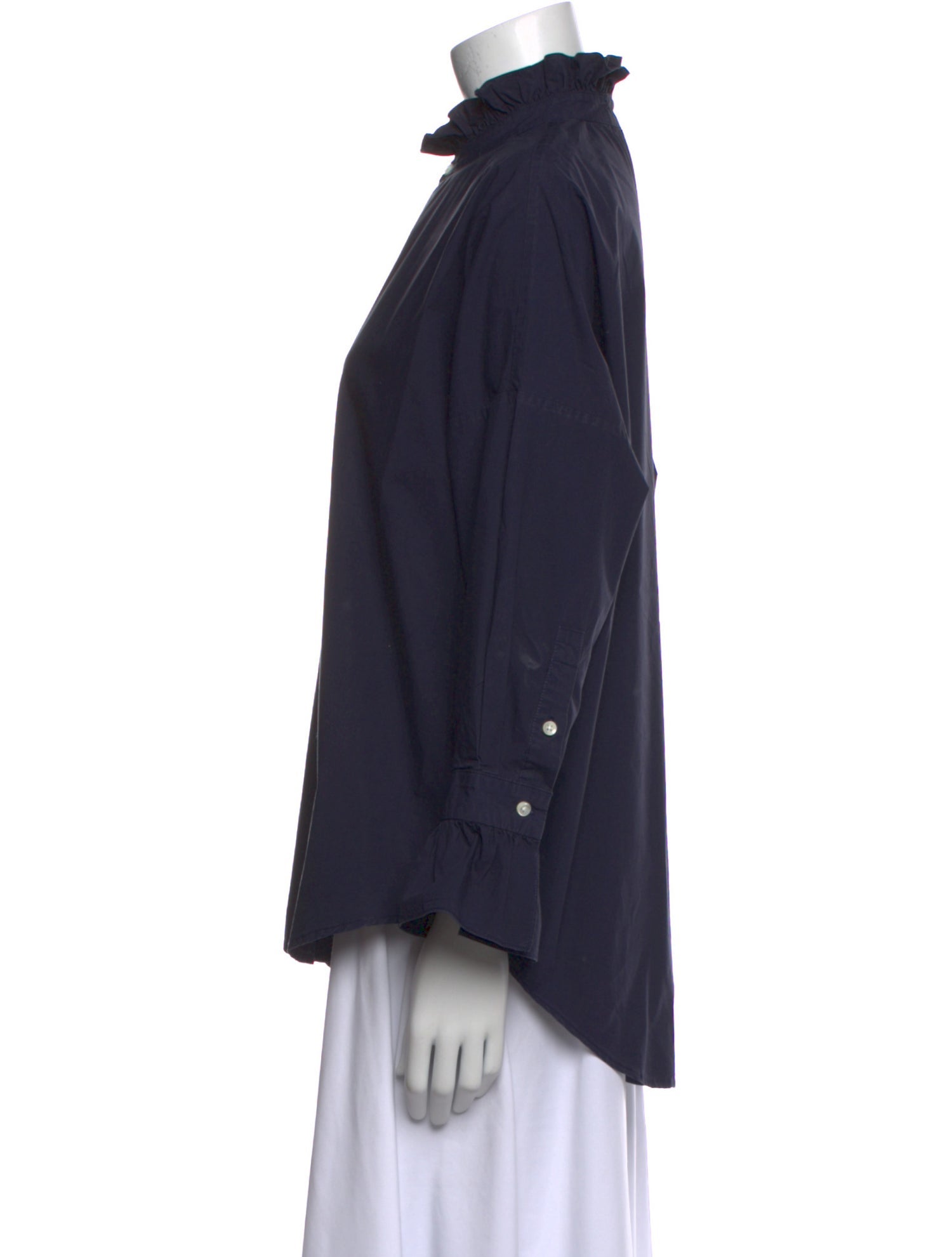 Alex Mill Mock Neck Long Sleeve Button-Up Top