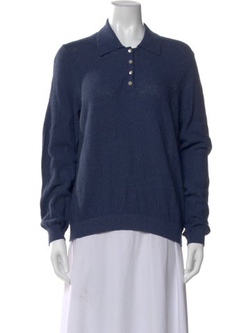 Pre-owned Alex Mill Long Sleeve Polo In Blue