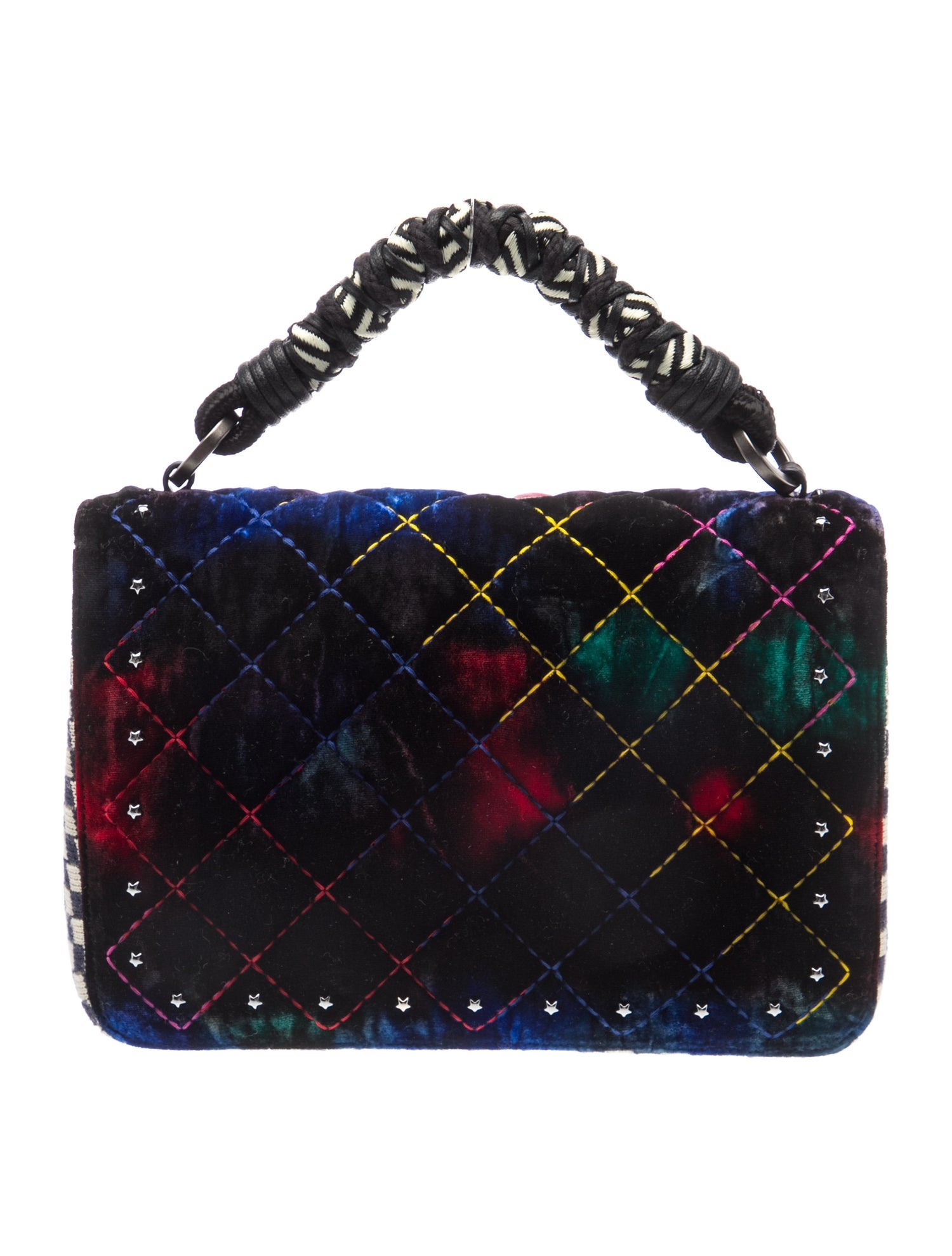 M Industry London Velvet Top Handle Bag - Blue Handle Bags