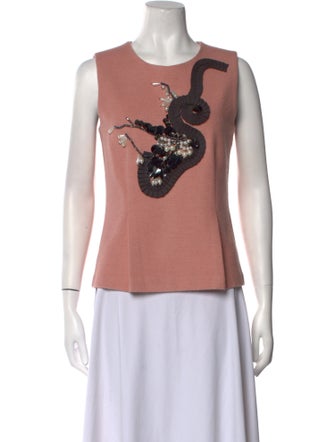 Mignon Doo Wool Graphic Print Top