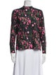 Mignon Doo Floral Print Mock Neck Blouse