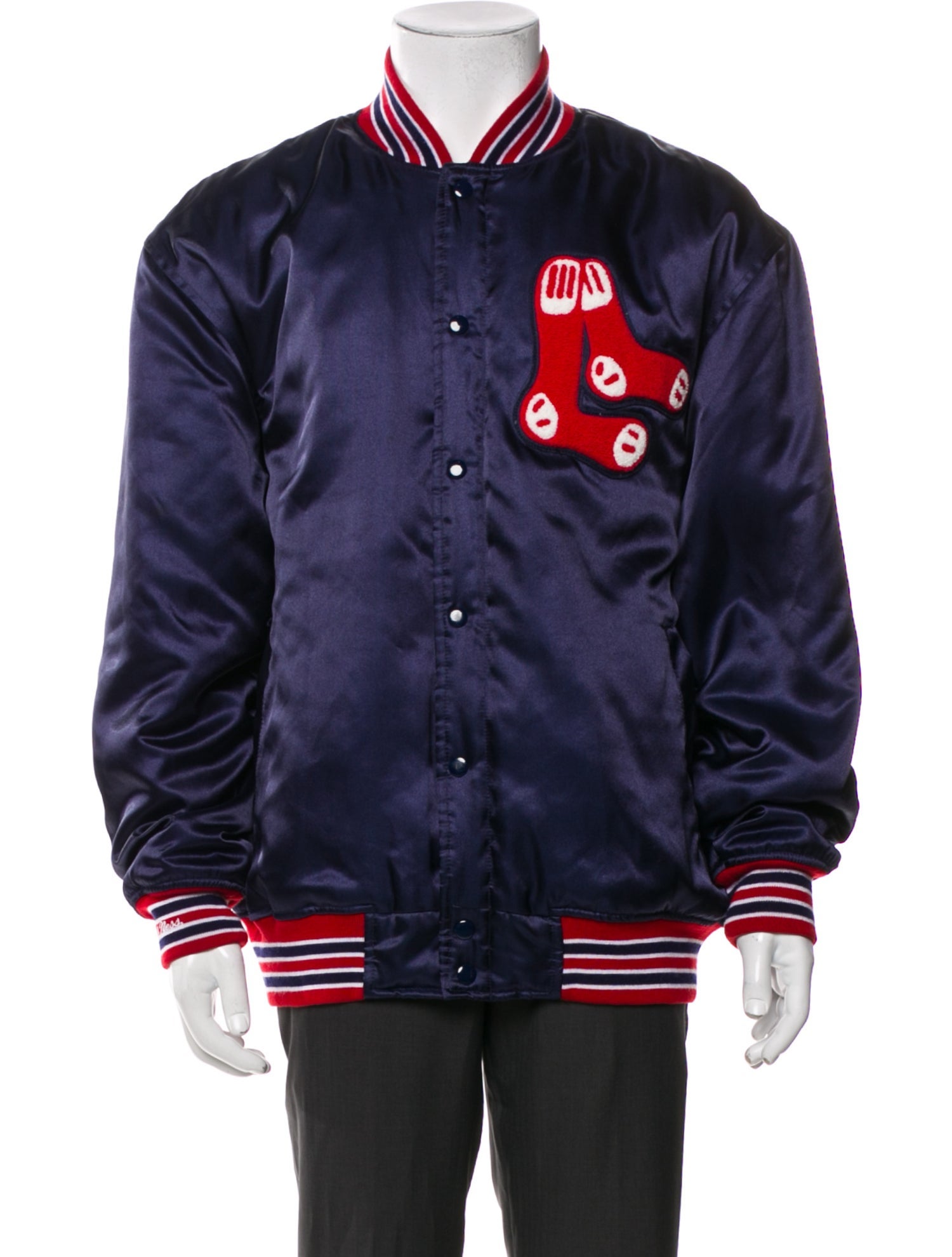 Mitchell & Ness Striped Varsity Jacket