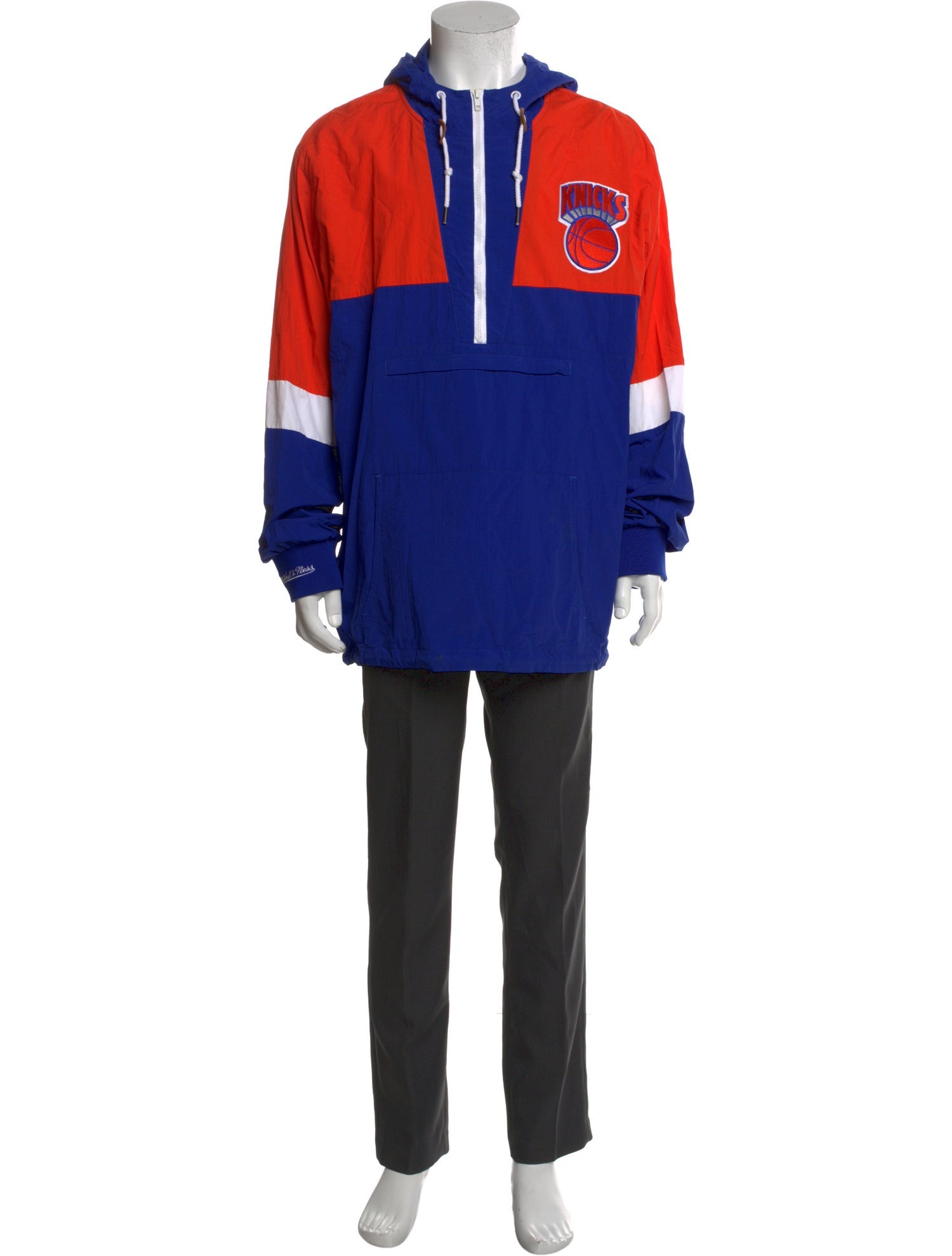 Mitchell & Ness Colorblock Pattern Mock Neck Hoodie