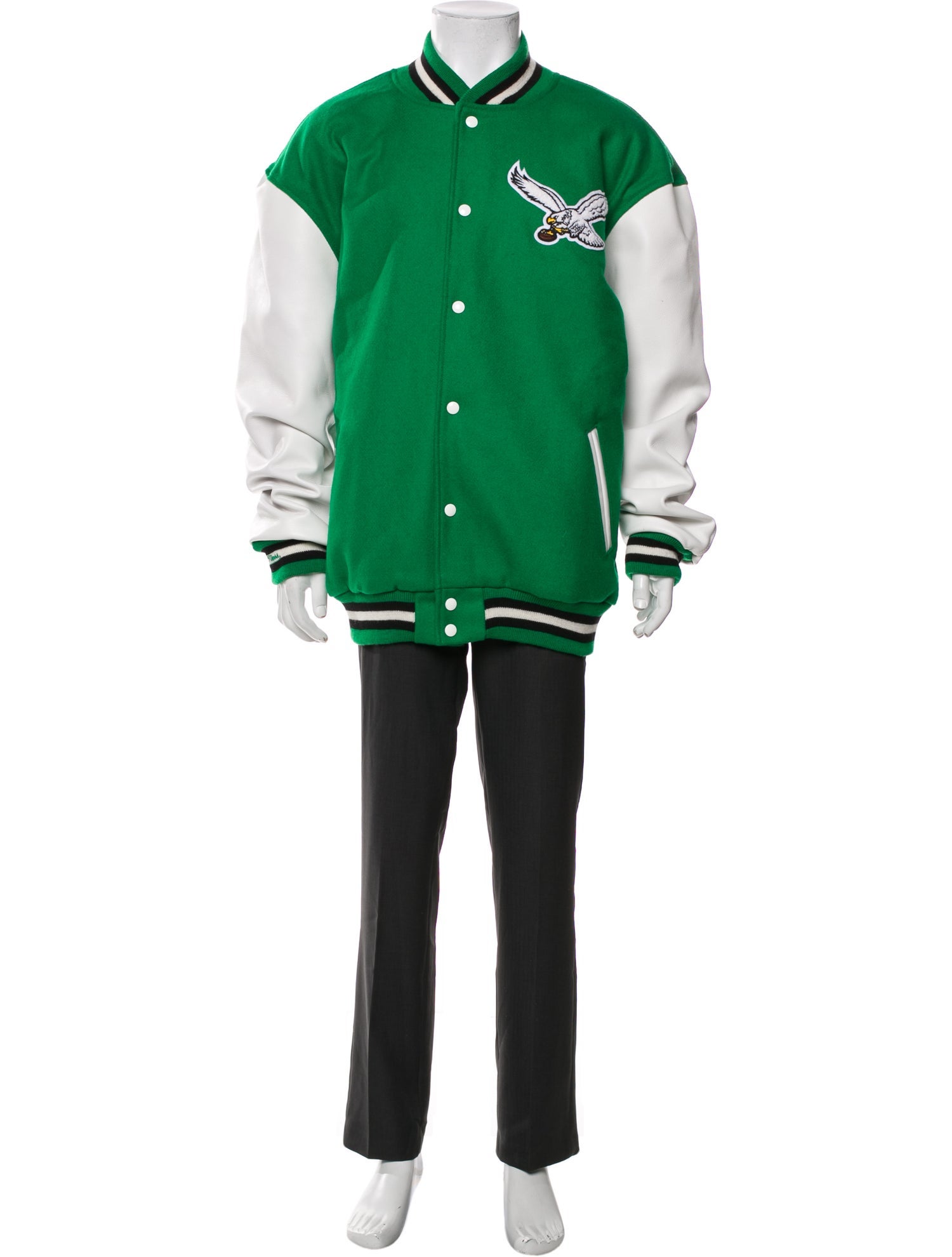 Mitchell & Ness Wool Graphic Print Varsity Jacket