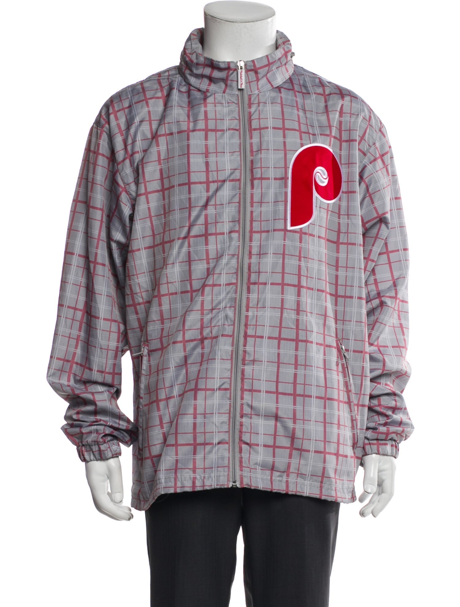 Mitchell & Ness Plaid Print Windbreaker
