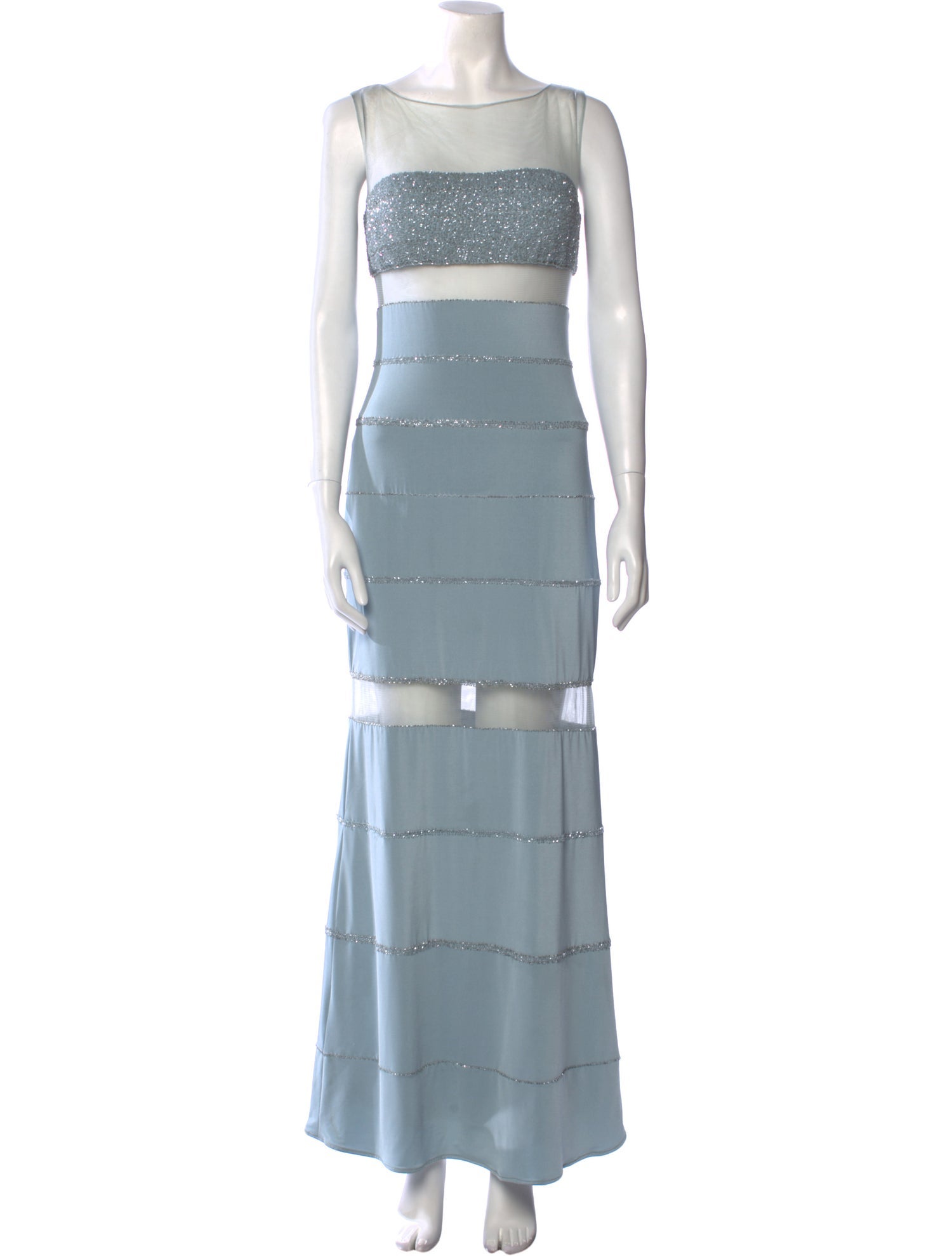 Mignon Bateau Neckline Long Dress