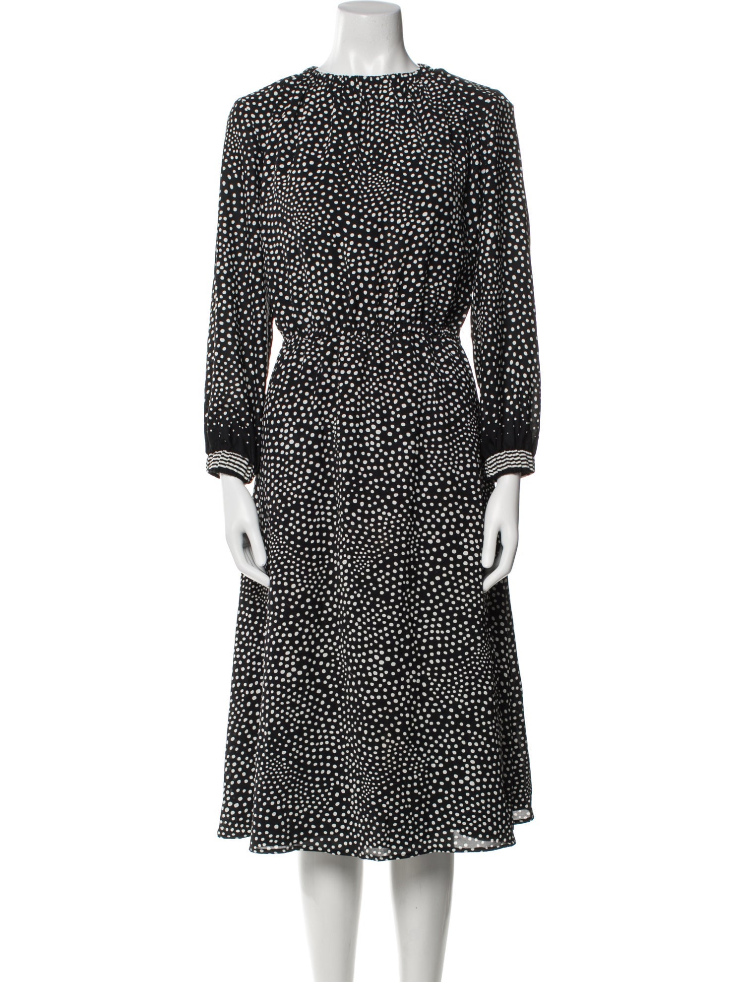 Mignon Polka Dot Print Midi Length Dress