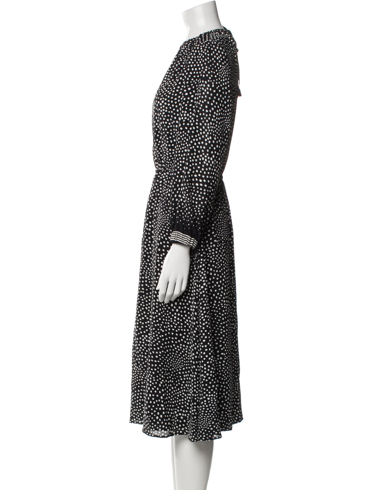 Mignon Polka Dot Print Midi Length Dress