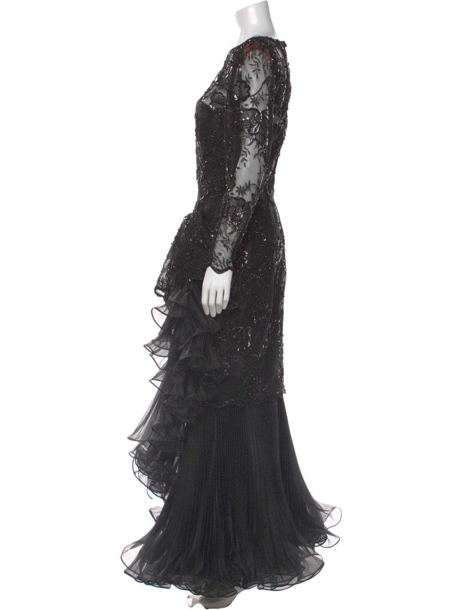 Mignon Bateau Neckline Long Dress