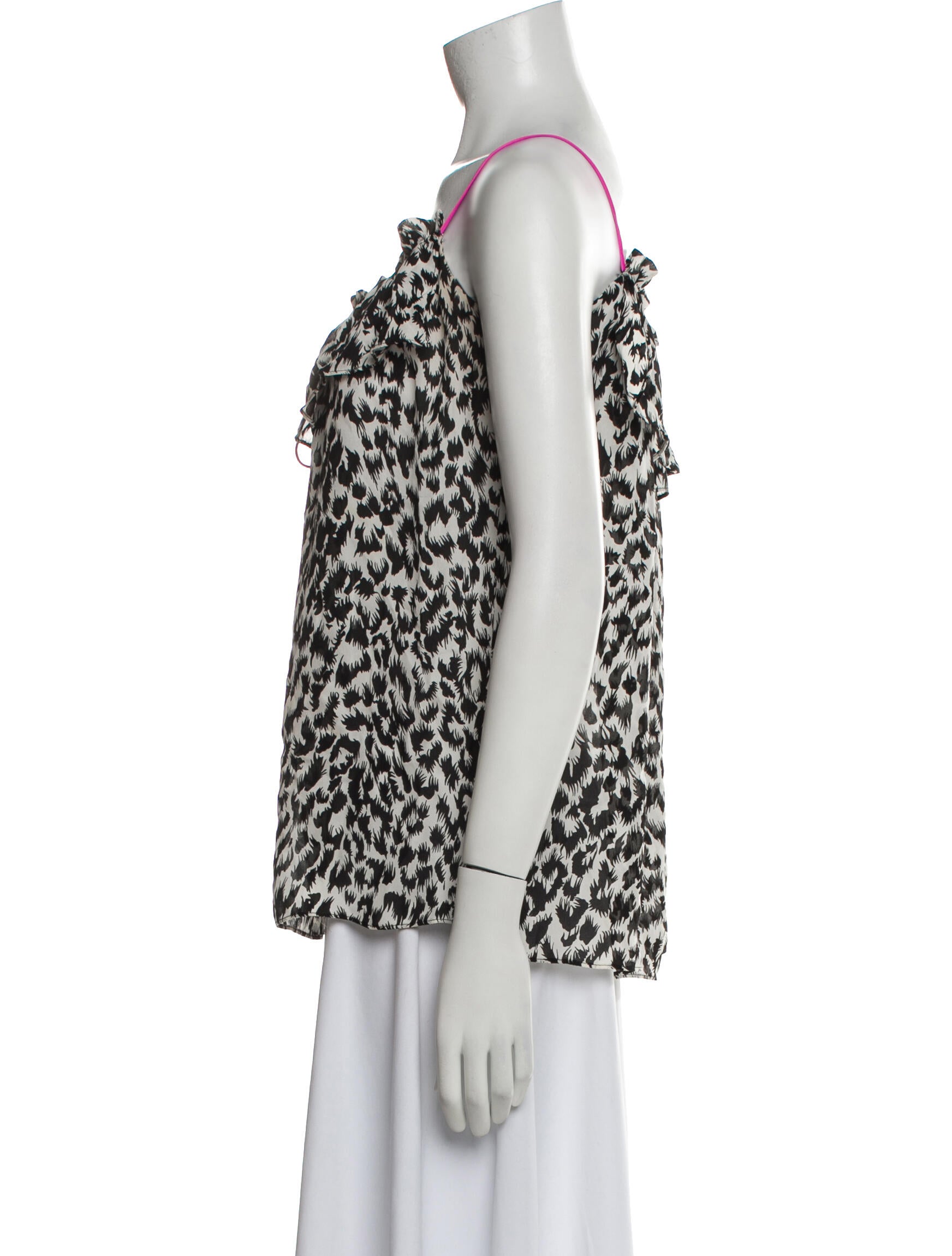 Milly Of New York Silk Animal Print Top