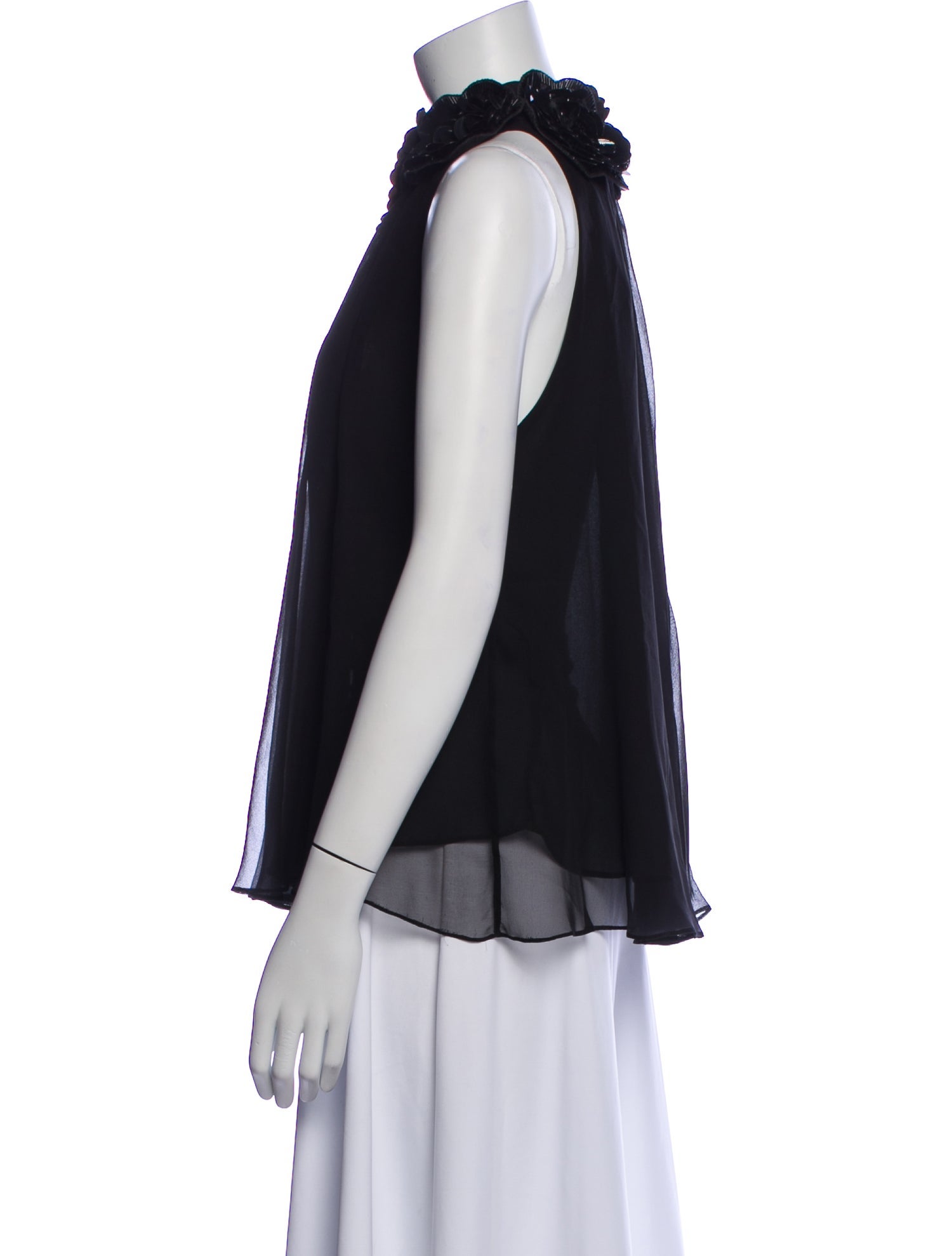 Milly Of New York Silk Mock Neck Blouse