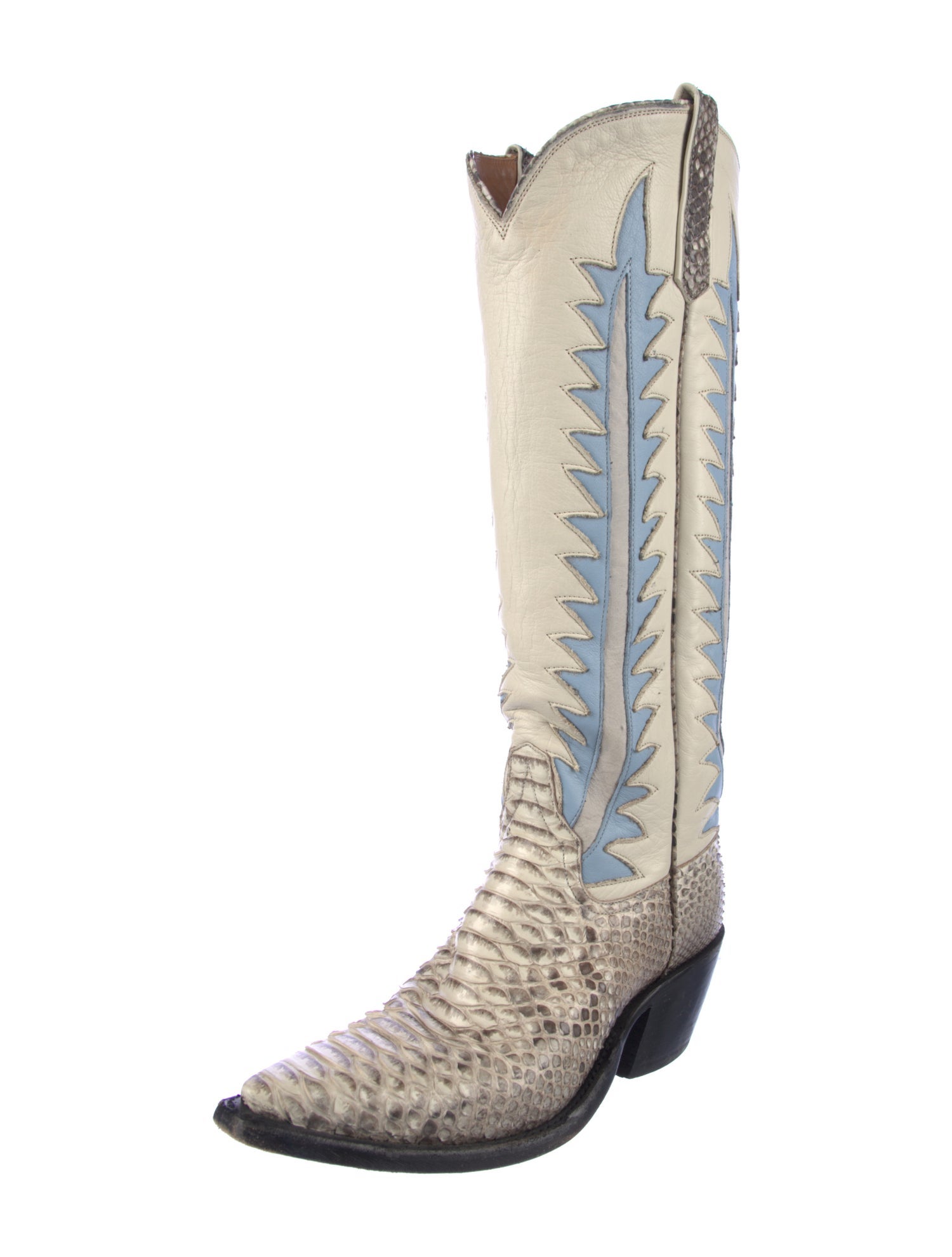 Miron Crosby Snakeskin Animal Print Western Boots