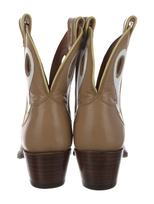 Miron Crosby Leather Colorblock Pattern Western Boots