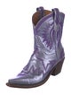 Miron Crosby Leather Embroidered Accent Western Boots