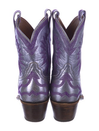 Miron Crosby Leather Embroidered Accent Western Boots