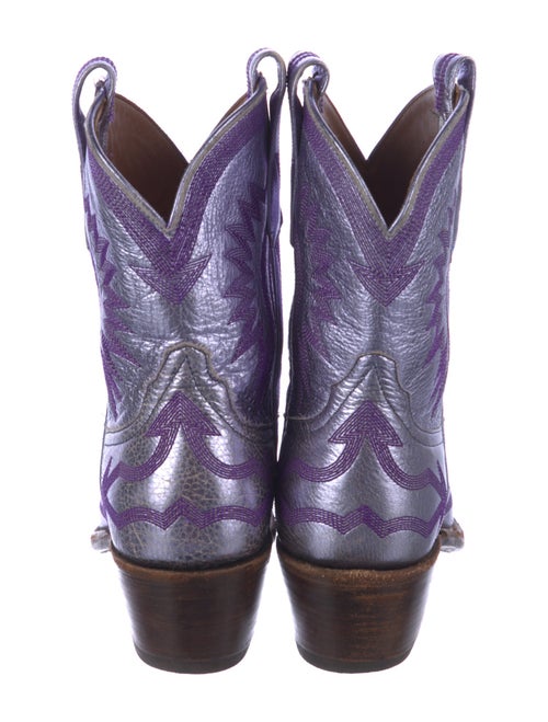 Miron Crosby Leather Embroidered Accent Western Boots