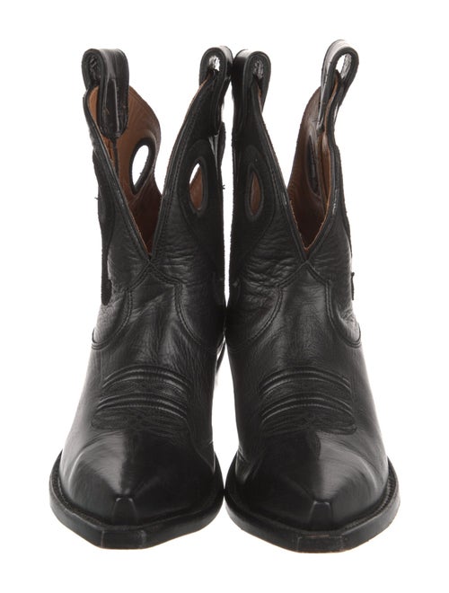 Miron Crosby Leather Embroidered Accent Western Boots