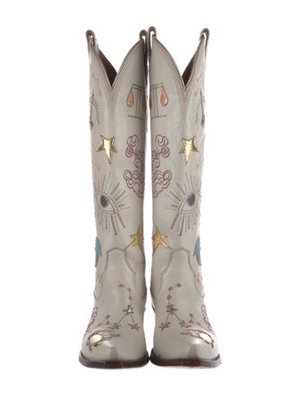Miron Crosby Leather Printed Western Boots