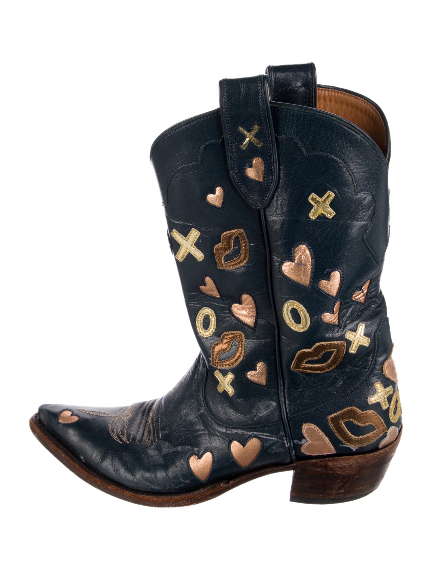 Miron Crosby Leather Printed Western Boots