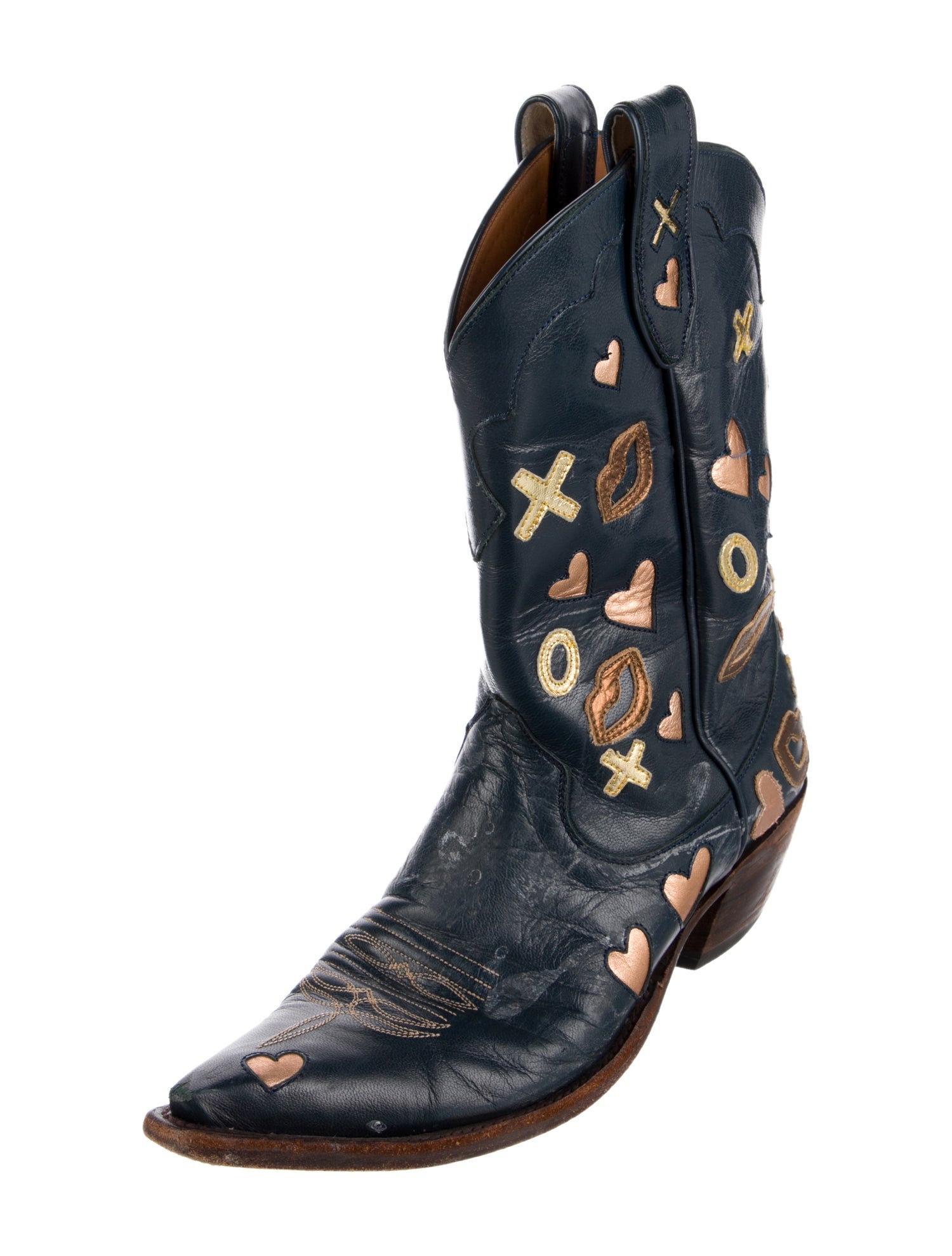 Miron Crosby Leather Printed Western Boots