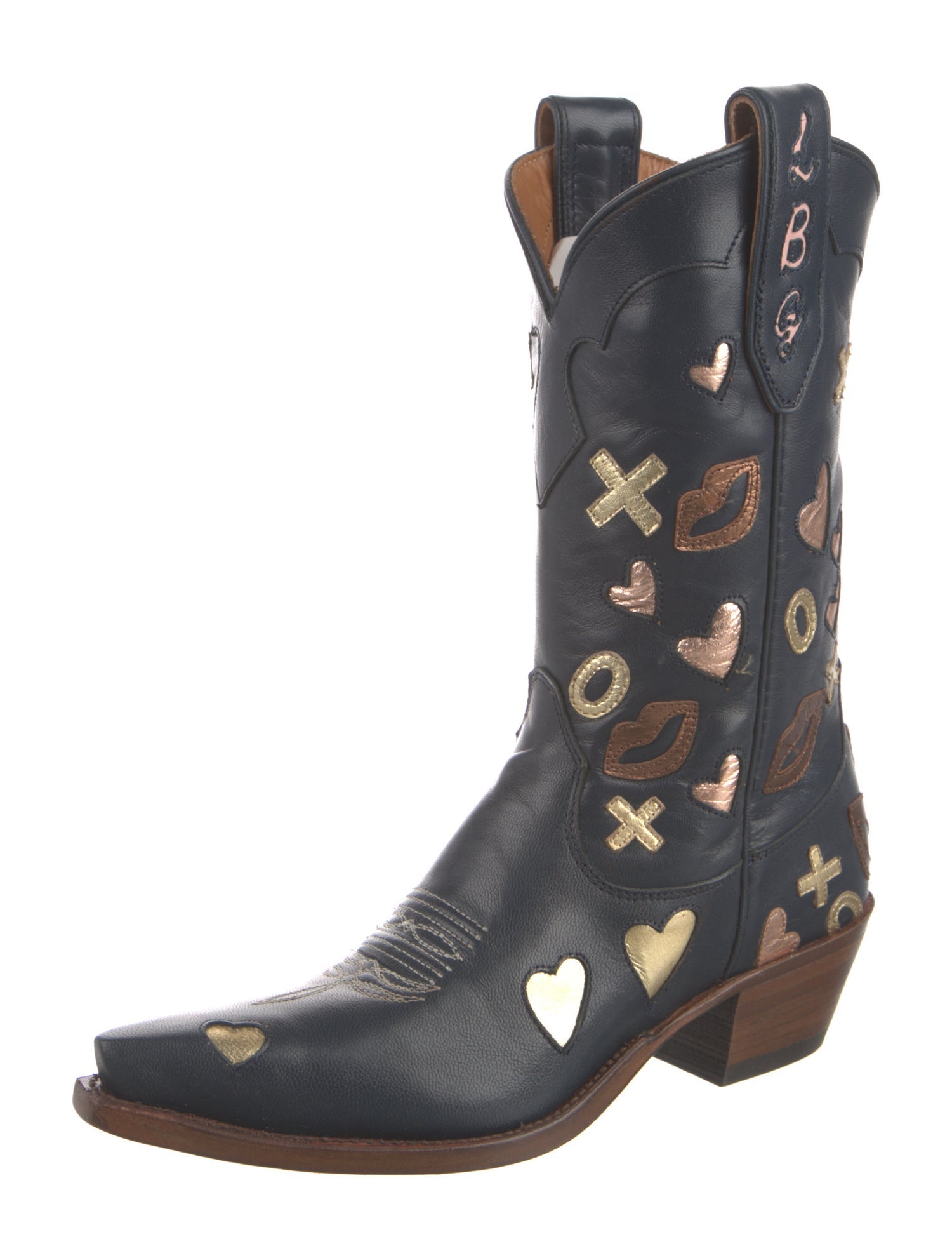 Miron Crosby Leather Printed Western Boots