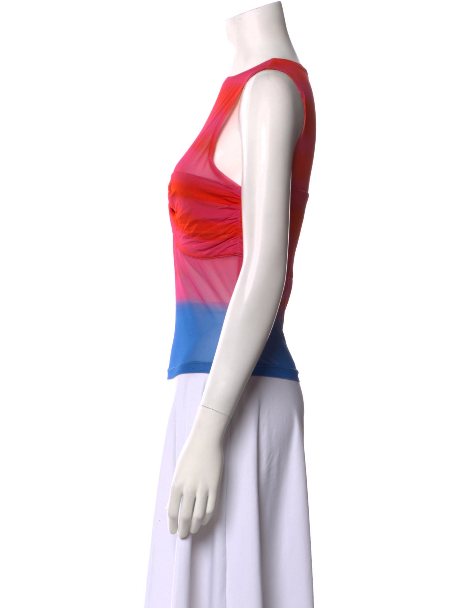 Mirae Colorblock Pattern Bateau Neckline Top
