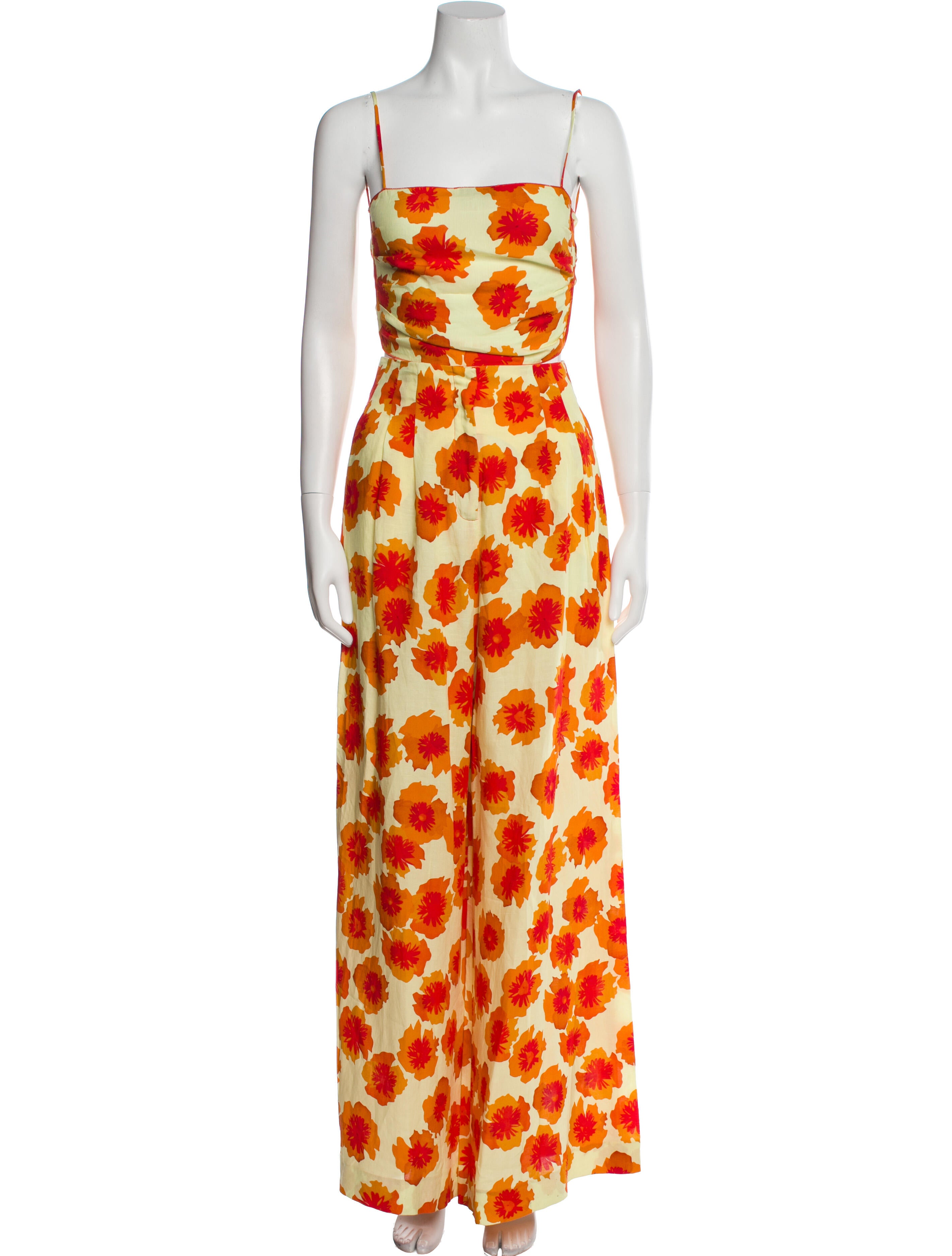 Mirae Floral Print Pleated Accents Pant Set