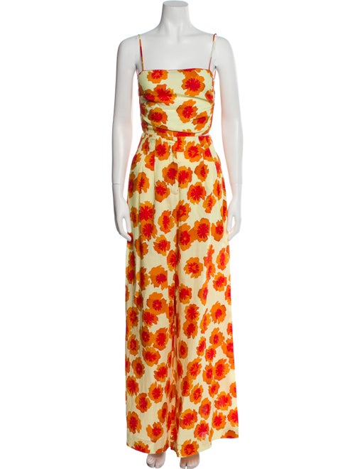 Mirae Floral Print Pleated Accents Pant Set