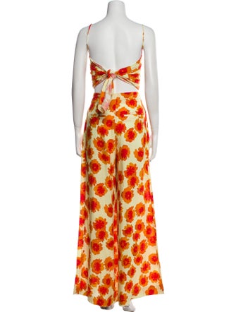 Mirae Floral Print Pleated Accents Pant Set