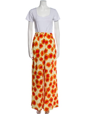 Mirae Floral Print Pleated Accents Pant Set