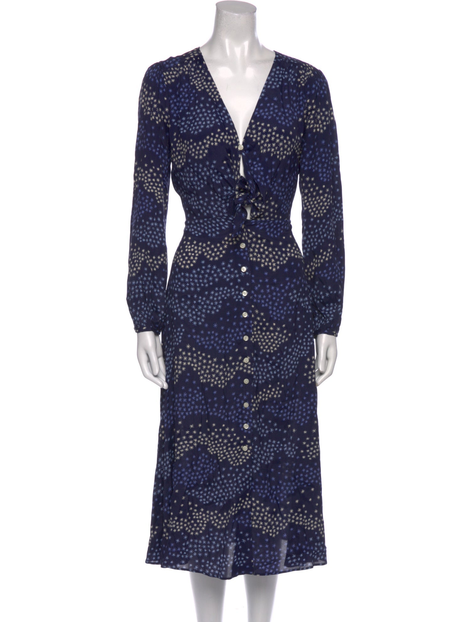 Mirae Polka Dot Print Midi Length Dress w/ Tags