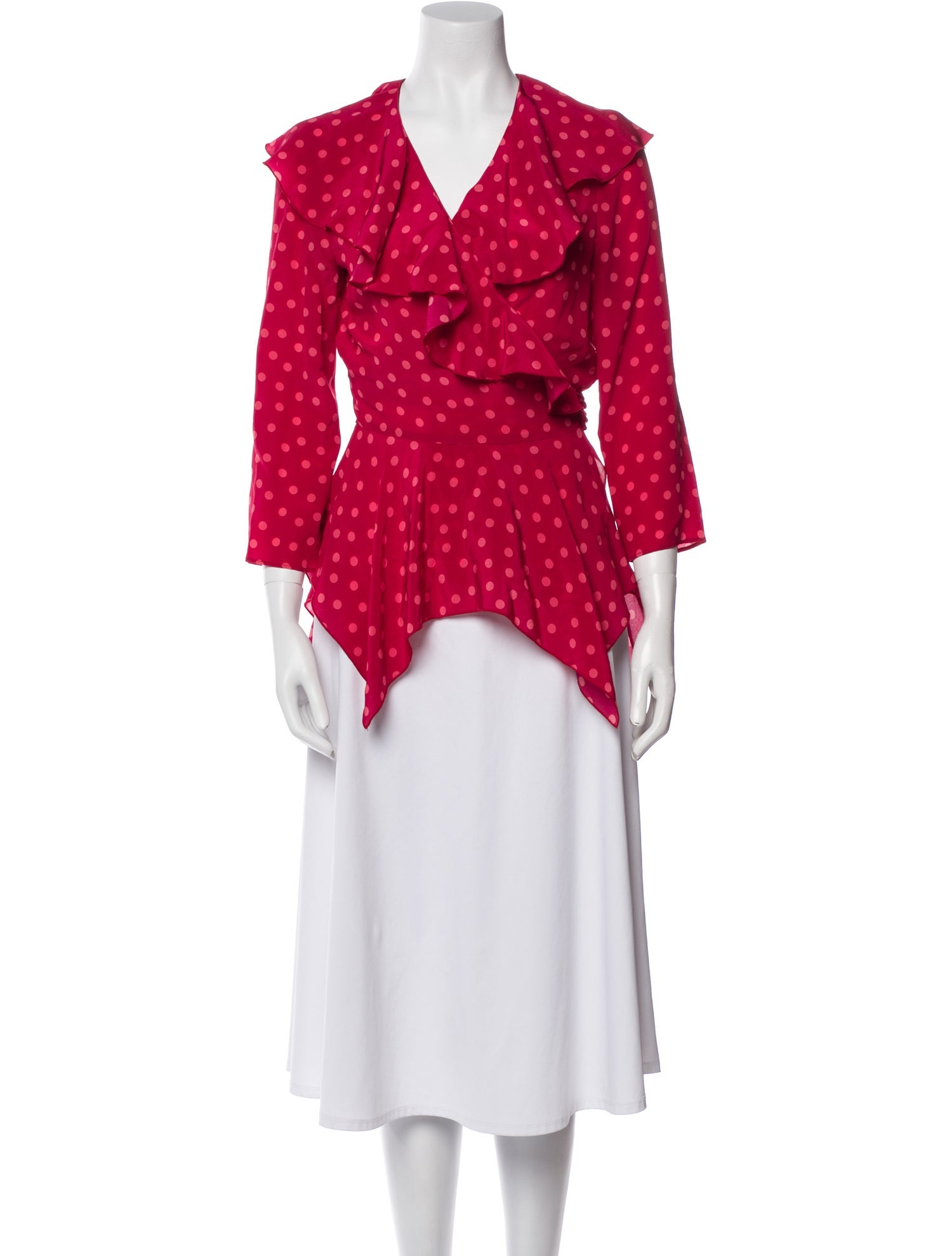 Mirae Silk Polka Dot Print Top