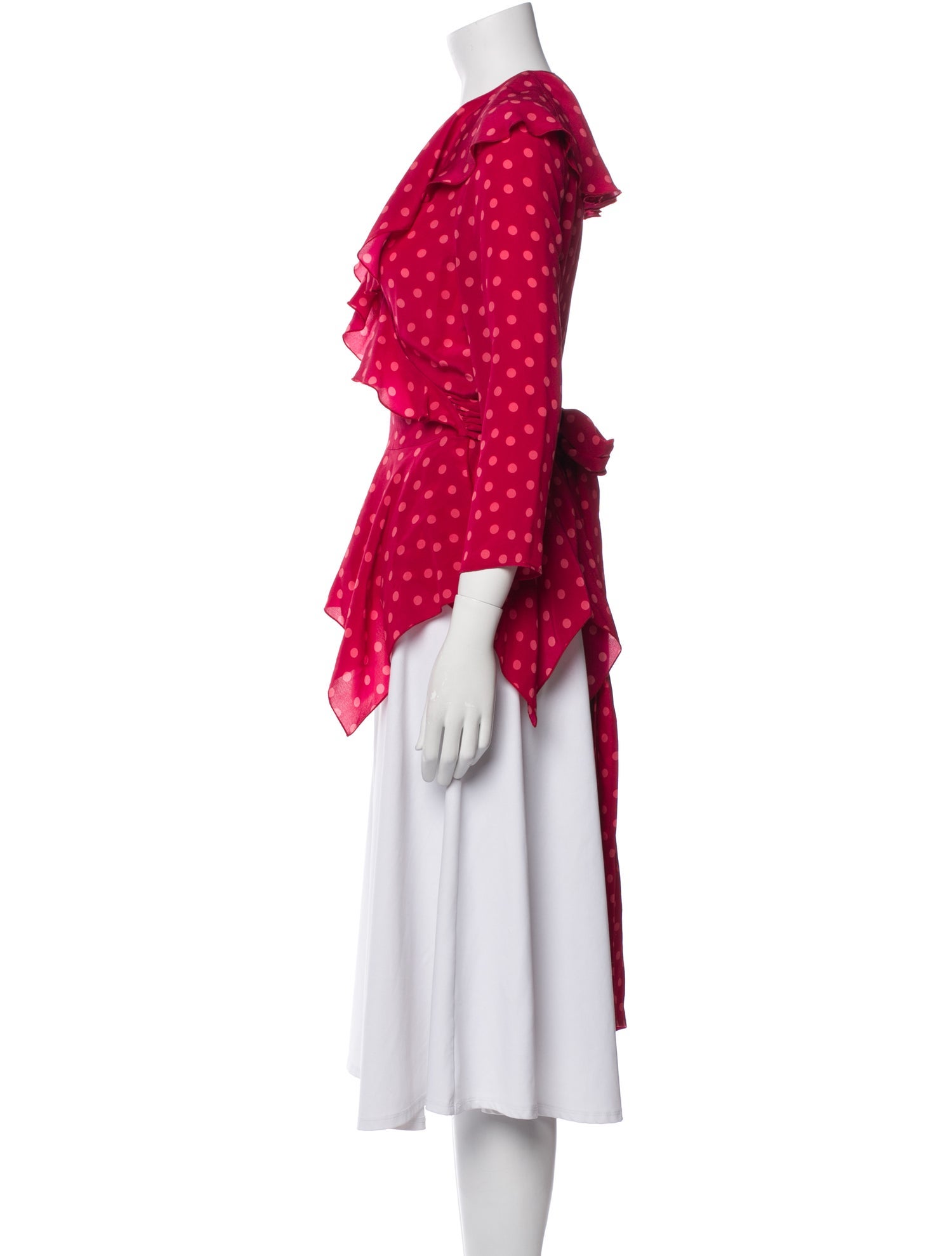 Mirae Silk Polka Dot Print Top