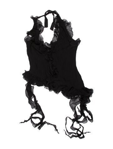 Pre-owned Mirae Off-the-shoulder Sleeveless Top In Black