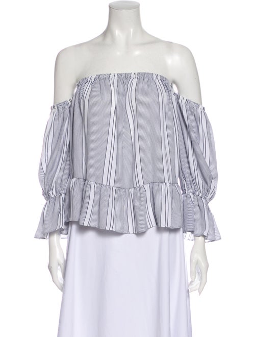 Misa Los Angeles Striped Off-The-Shoulder Blouse