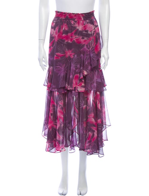 Misa Los Angeles Floral Print Midi Length Skirt
