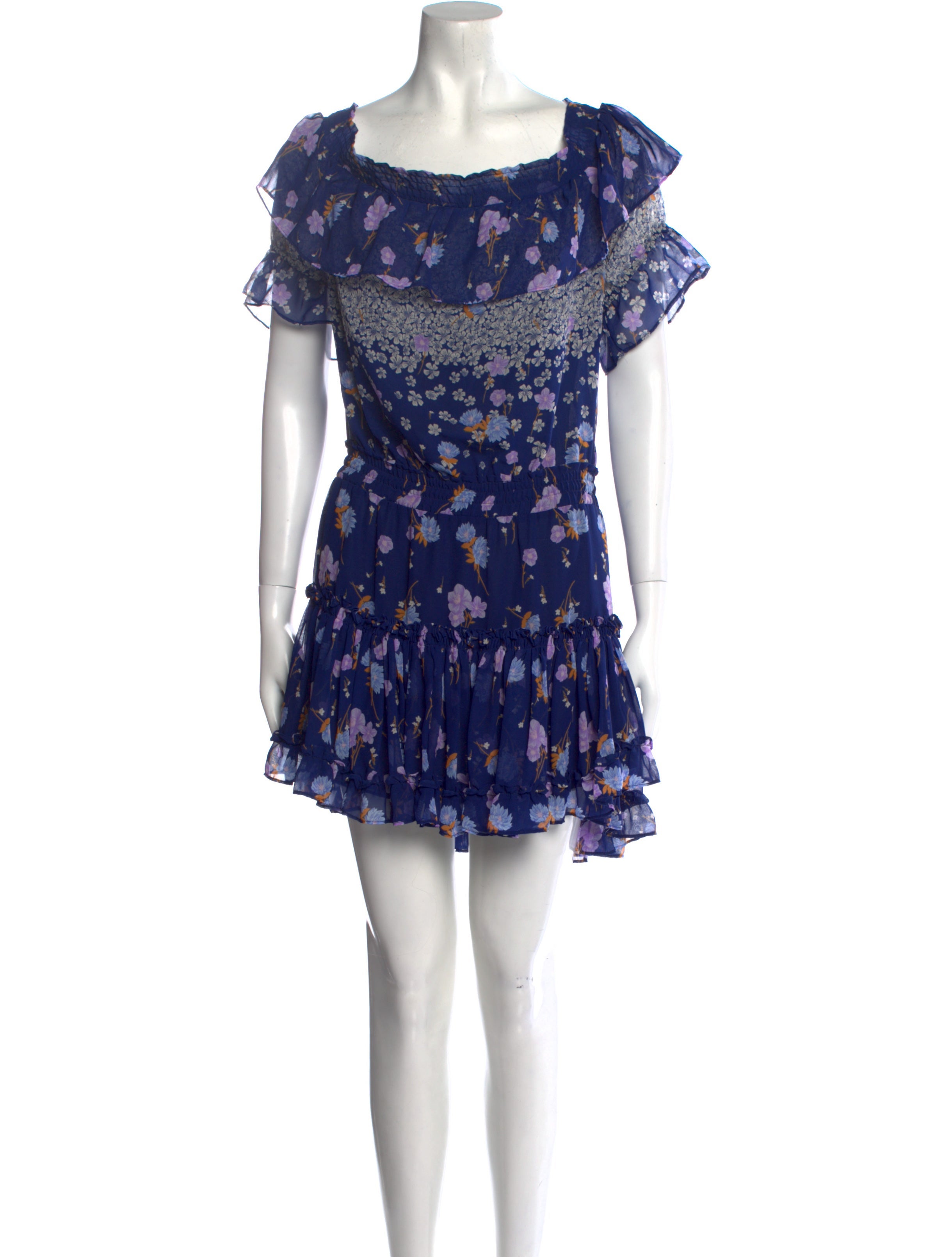 MISA Los Angeles Floral Print Mini Dress - Blue Dresses, Clothing -  WMISA44554 | The RealReal