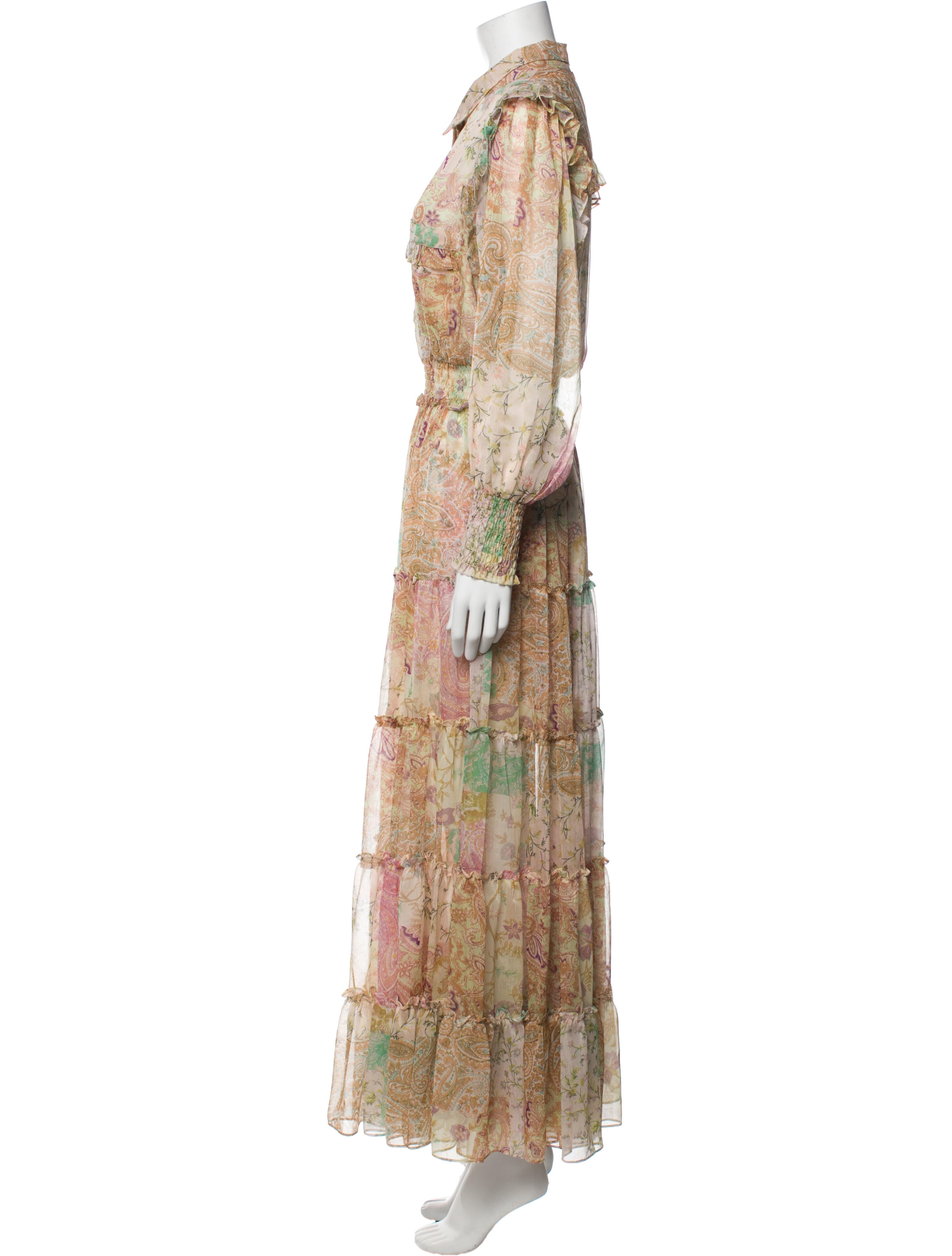 MISA Los Angeles Paisley Print Long Dress