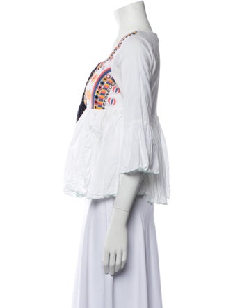 MISA Los Angeles Printed Scoop Neck Top