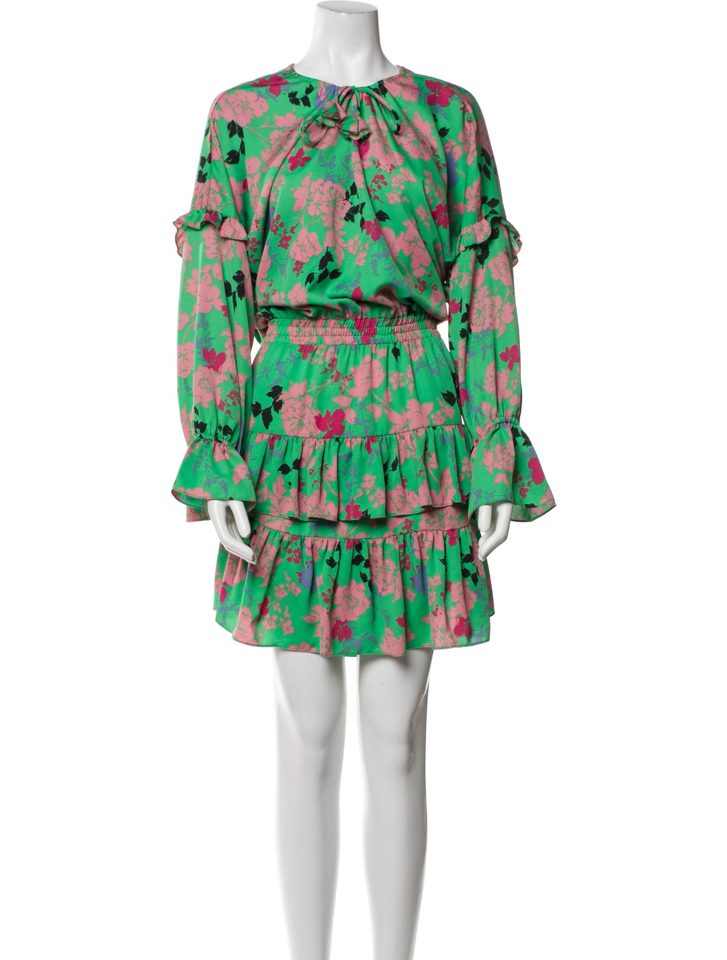 green emerald velvet dress Misa Women's Aneva Dress In Full Bloom – Channers