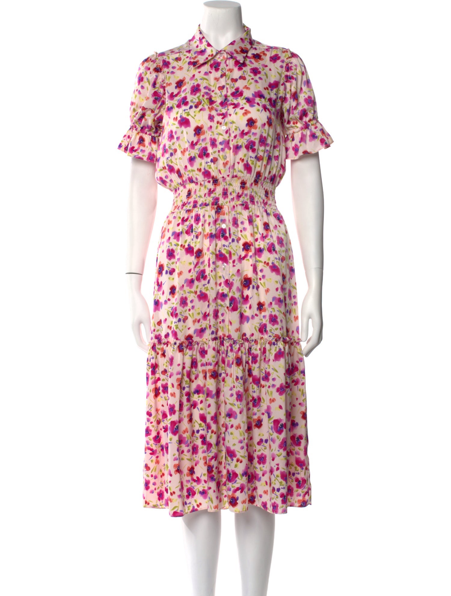 MISA Los Angeles Floral Print Midi Length Dress