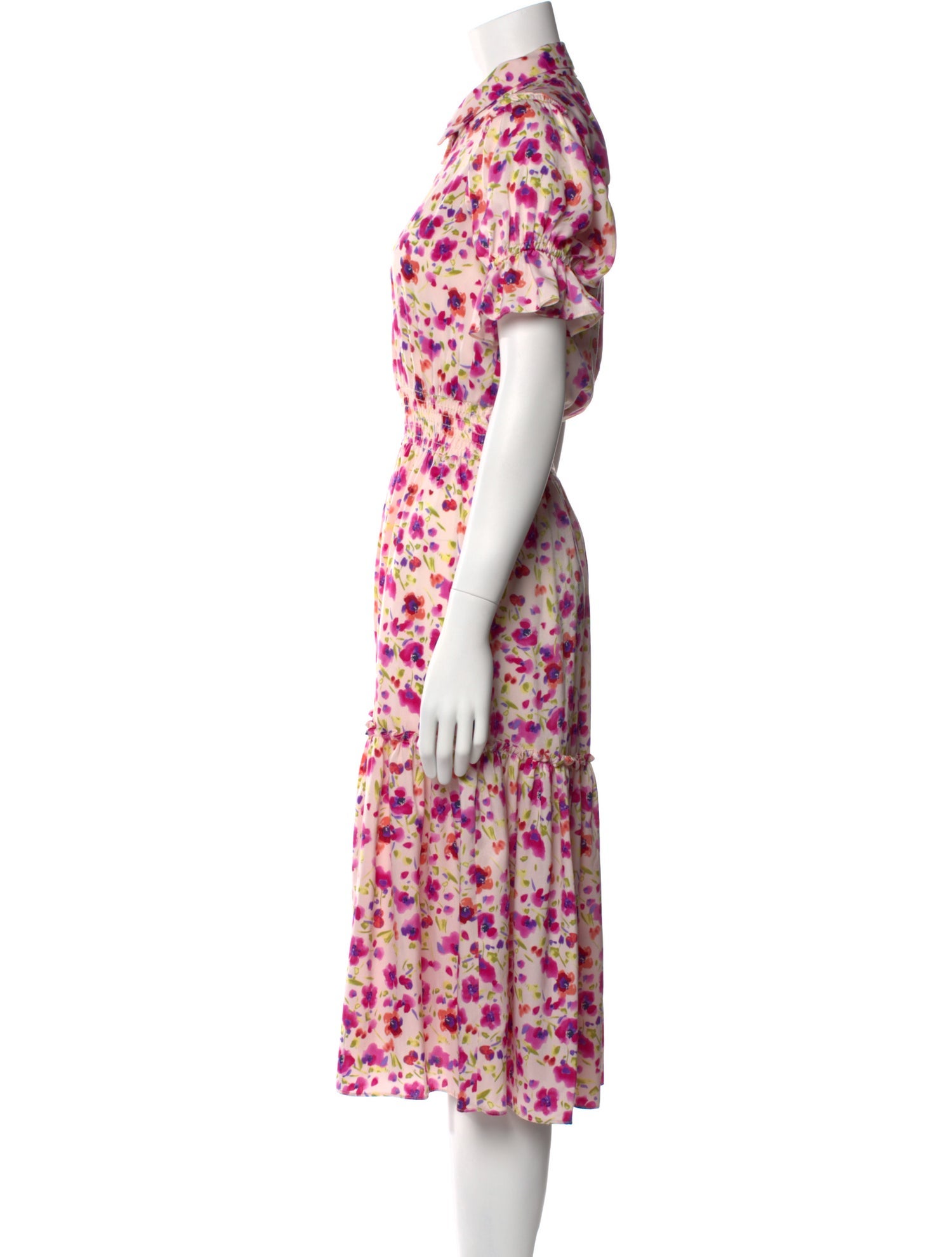 MISA Los Angeles Floral Print Midi Length Dress