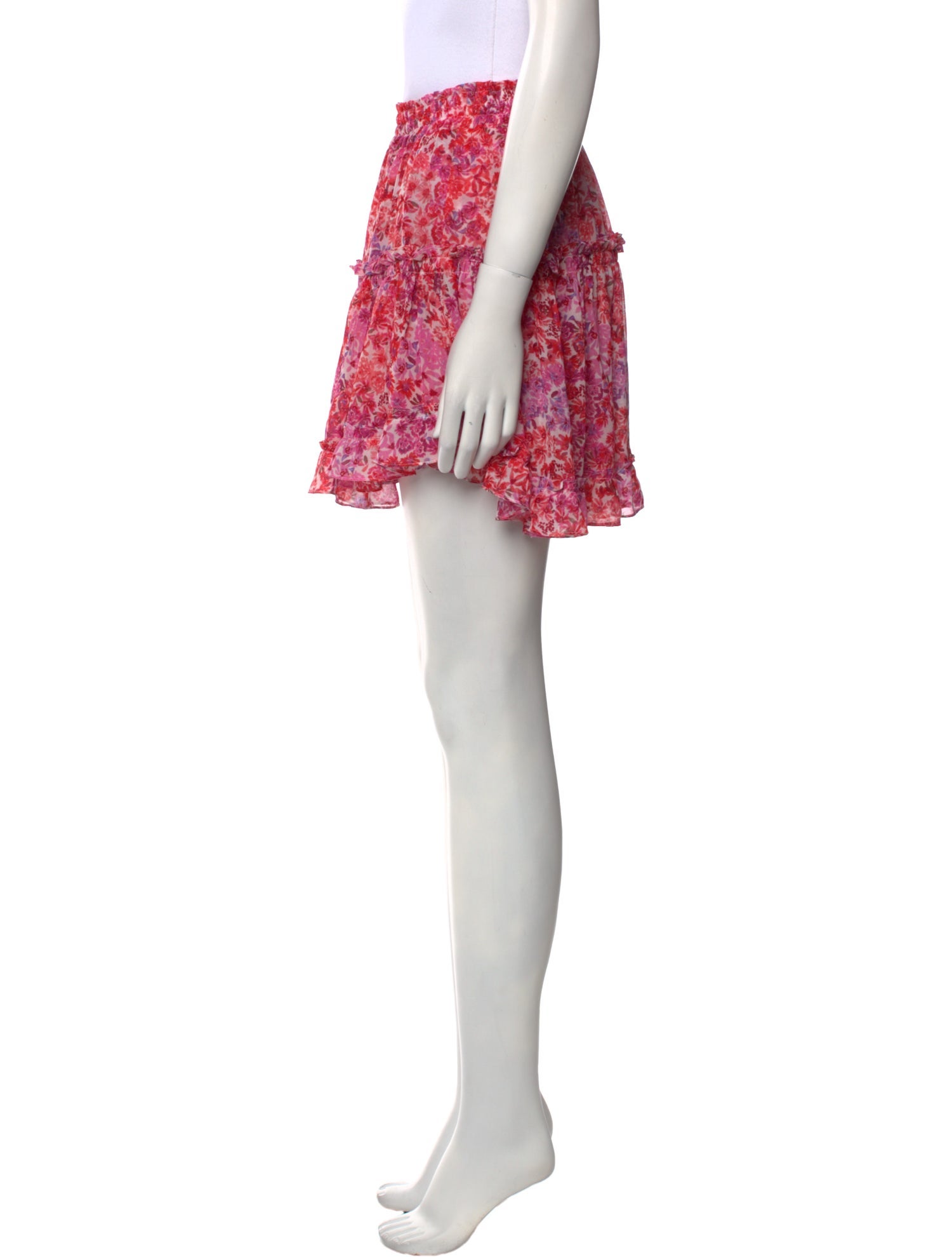 MISA Los Angeles Floral Print Mini Skirt