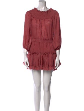 MISA Los Angeles Crew Neck Mini Dress