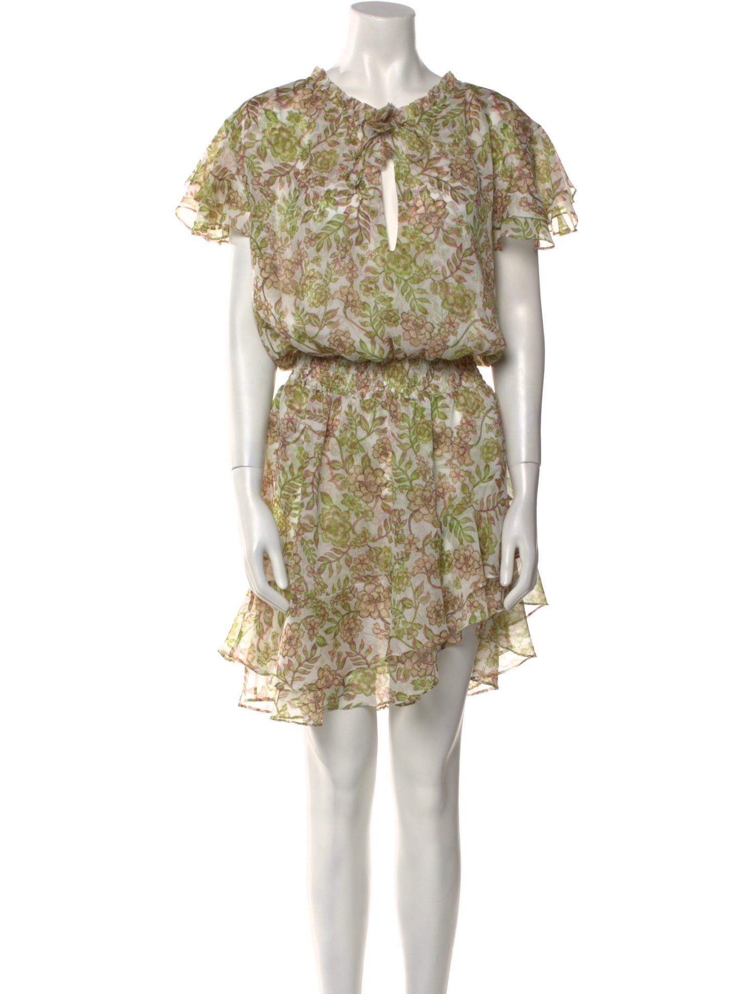 MISA Los Angeles Floral Print Knee-Length Dress