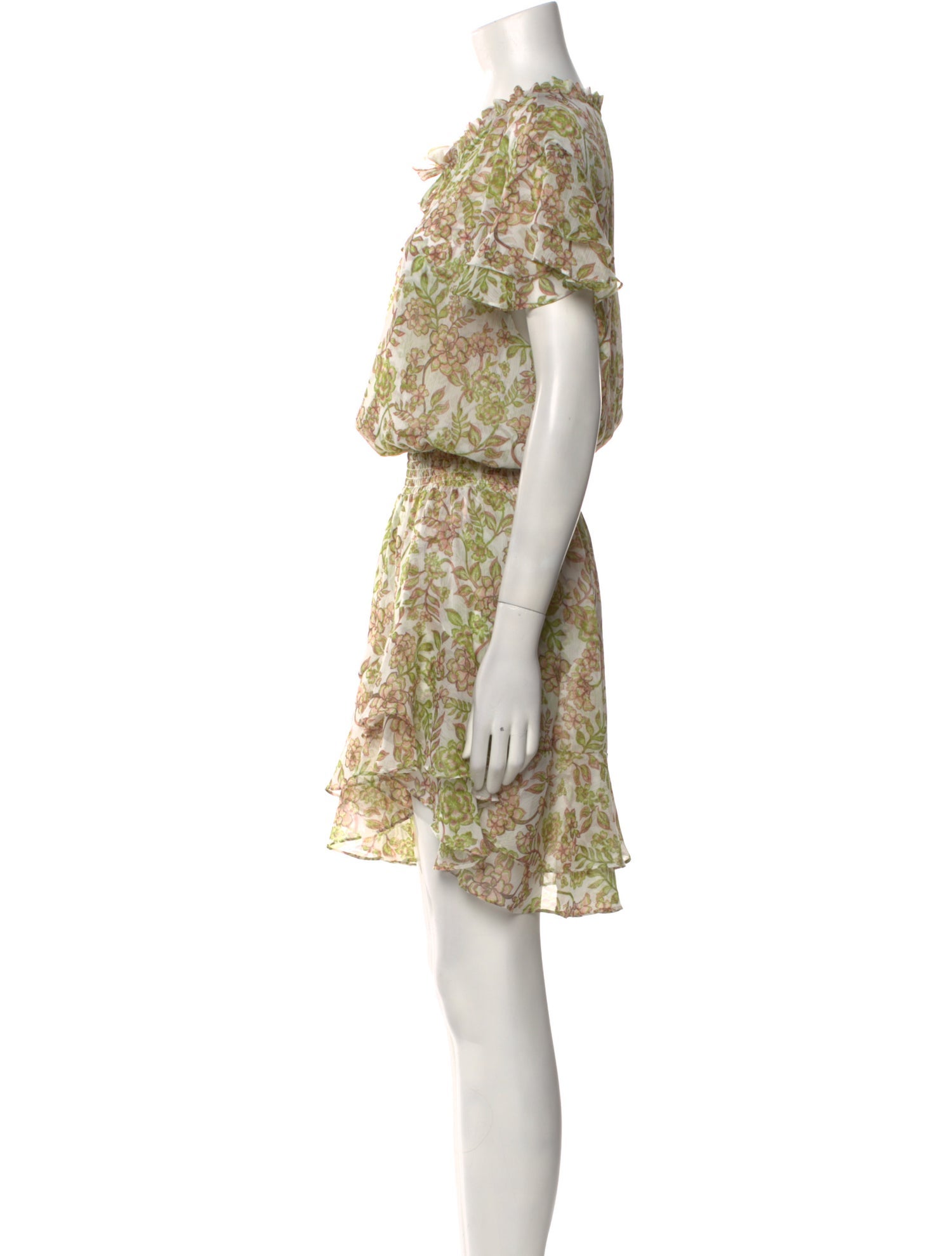 MISA Los Angeles Floral Print Knee-Length Dress