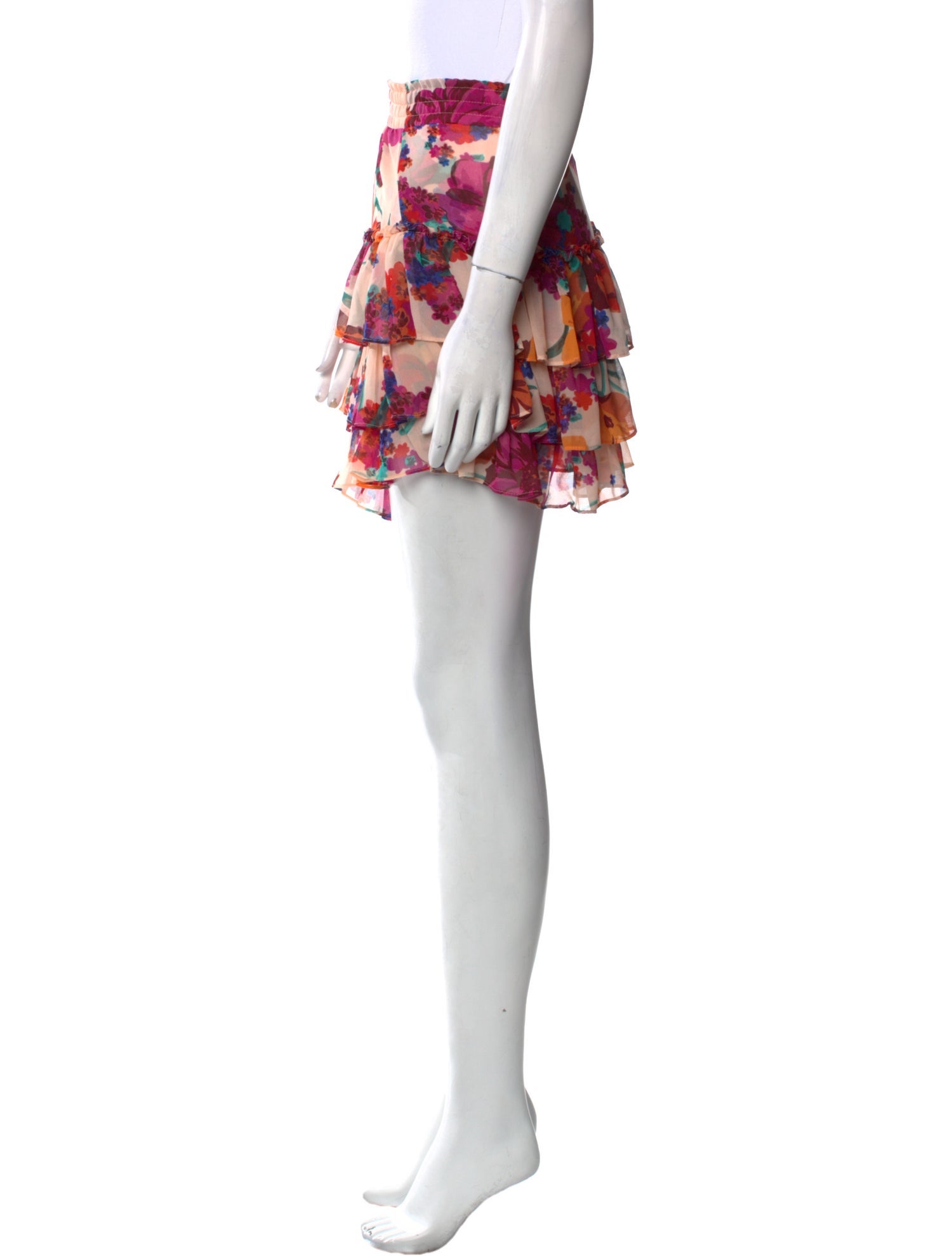 MISA Los Angeles Floral Print Mini Skirt