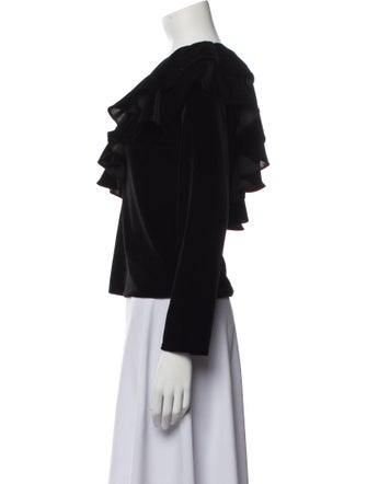 MISA Los Angeles Velvet One-Shoulder Top w/ Tags