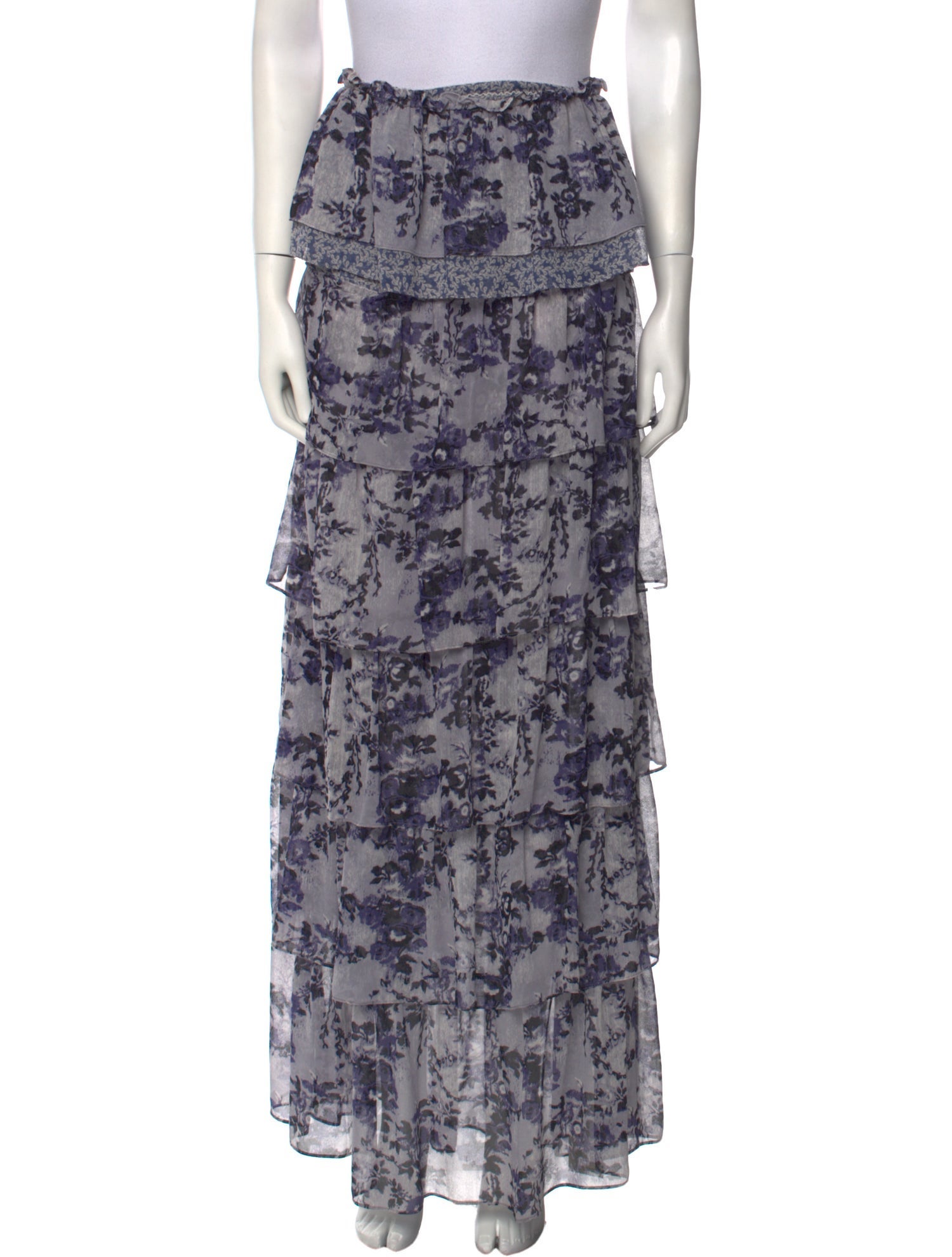 MISA Los Angeles Floral Print Long Skirt